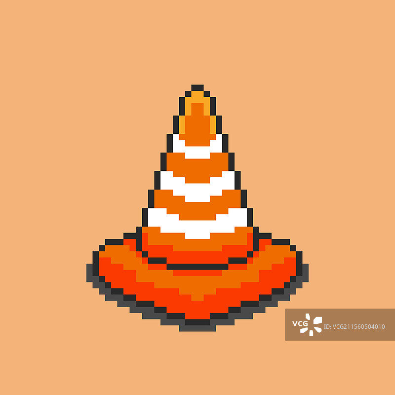 交通锥像素艺术设计图片素材