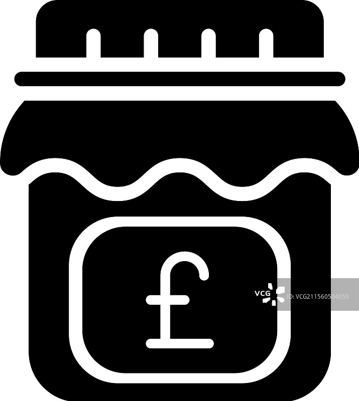 英镑货币隔离在一个罐子里图片素材