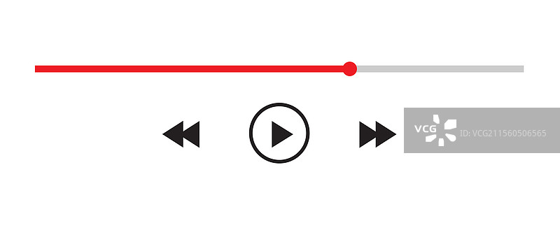 白色背景上的视频播放器播放按钮图片素材