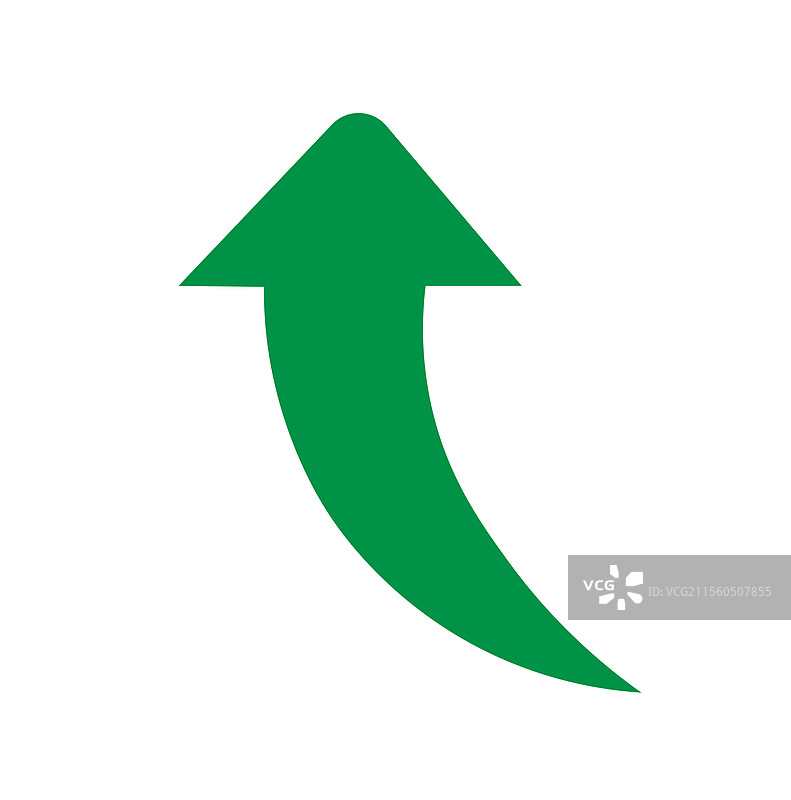 绿色曲线图与箭头图标图片素材