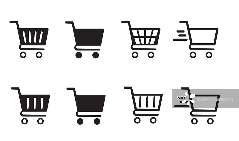 购物车图标集图片素材