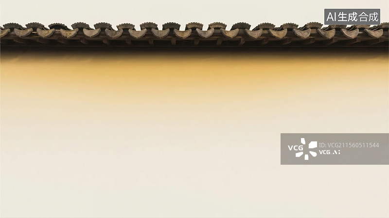 【AI数字艺术】传统中式屋檐剪影背景图片素材