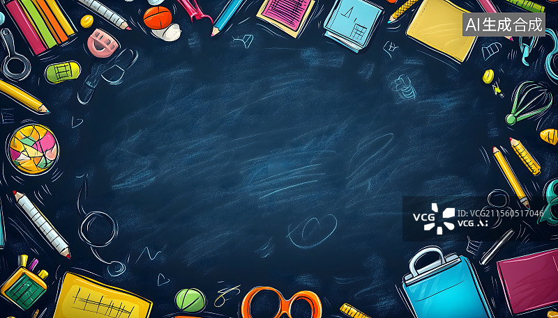 【AI数字艺术】回到学校背景，学校板背景设计图片素材