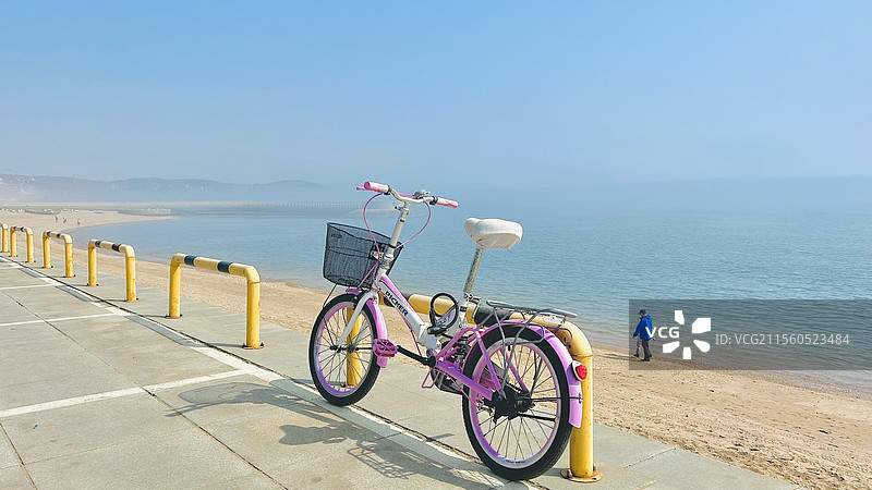 海边的自行车图片素材