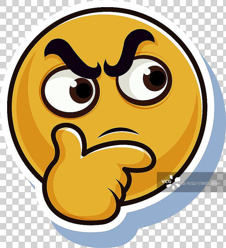 一个怀疑的表情符号与一个图片素材