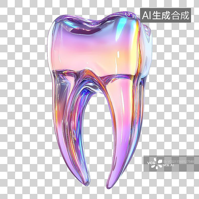 【AI数字艺术】炫彩透明牙齿图片素材