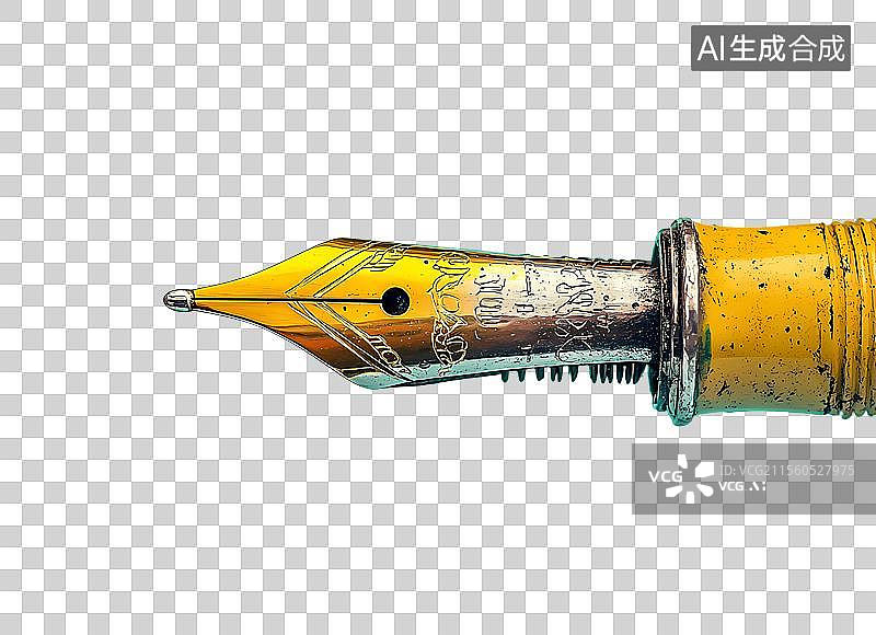 【AI数字艺术】复古钢笔笔尖特写图片素材
