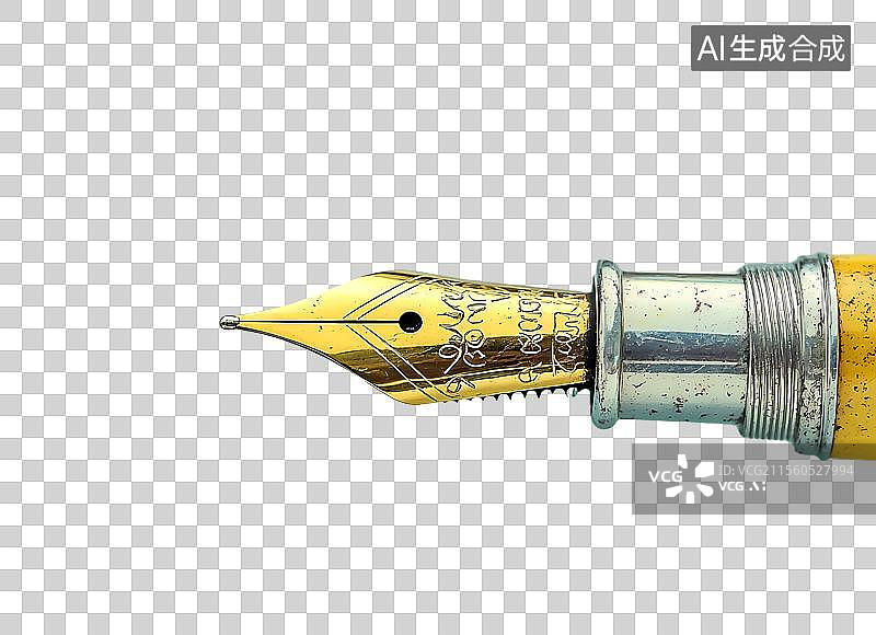 【AI数字艺术】金色钢笔笔尖图片素材