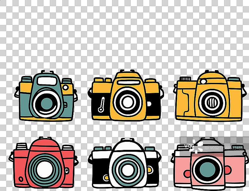 复古现代设计的多彩相机系列图片素材