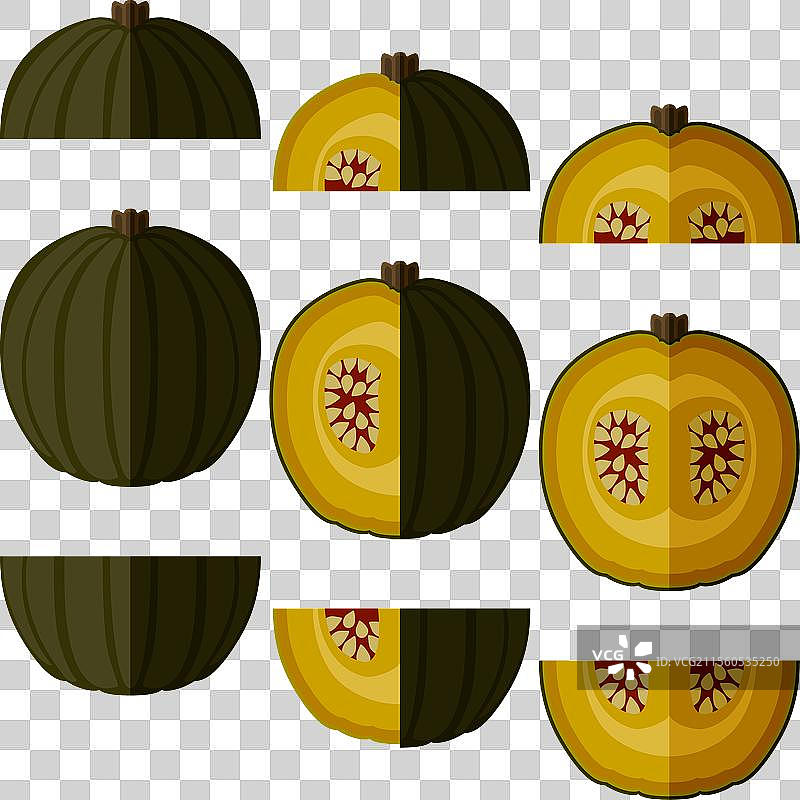 一组平面设计的马卡雷南瓜图片素材