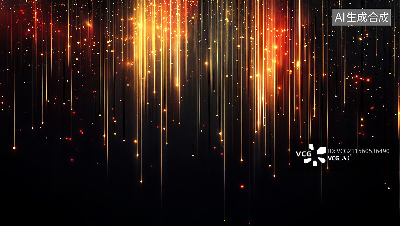 【AI数字艺术】金色粒子光线背景图片素材