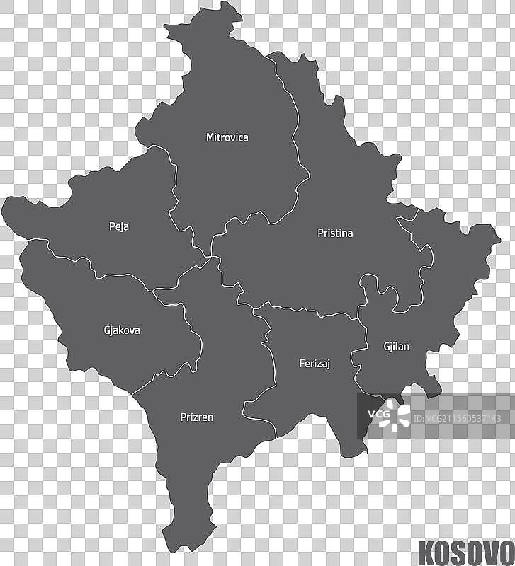 科索沃行政地图图片素材