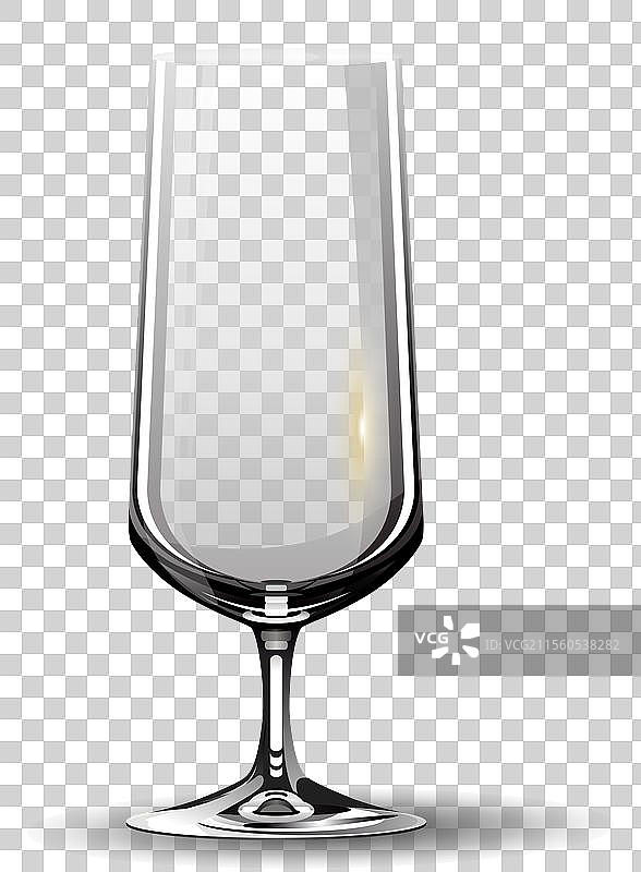 透明空酒杯逼真模型图片素材