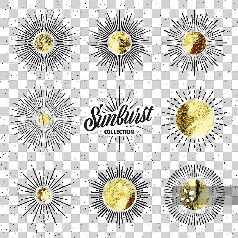 复古磨损的阳光辐射日落光束金箔图片素材