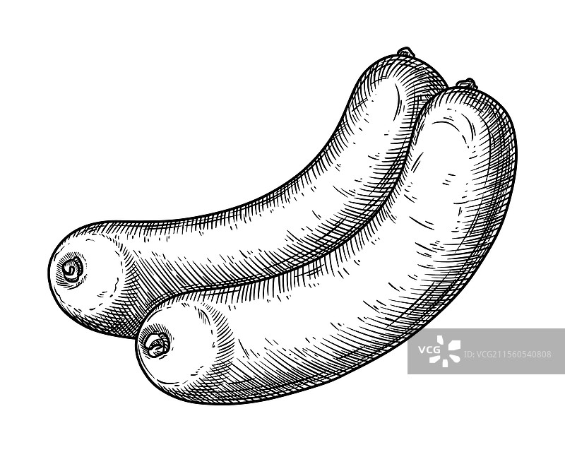 香肠食品在盘子里图片素材
