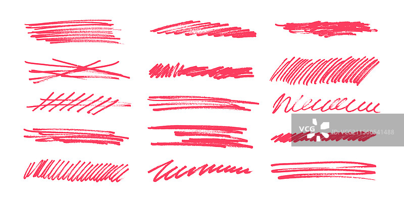下划线笔触记号笔涂鸦图片素材