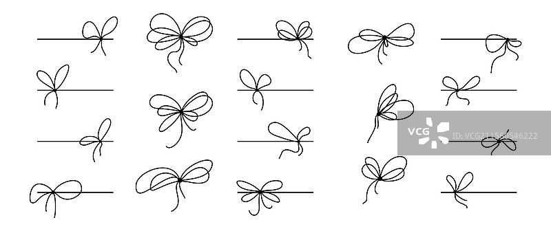 简单手绘的礼物丝带蝴蝶结，打了一个整齐的结图片素材