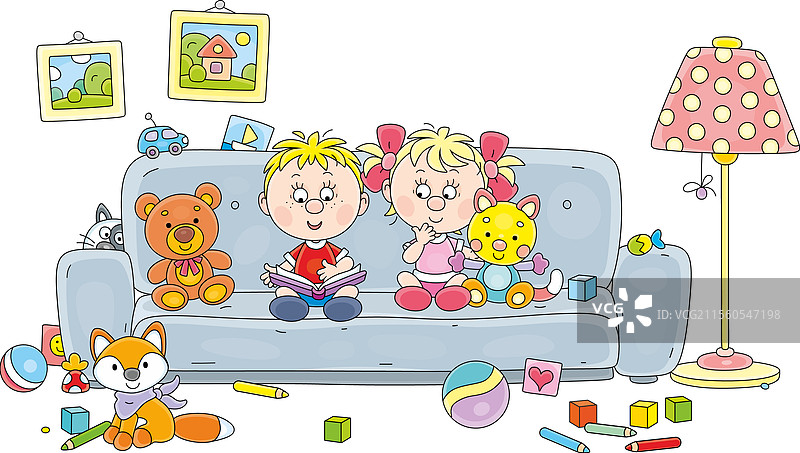 孩子们在家里玩耍图片素材
