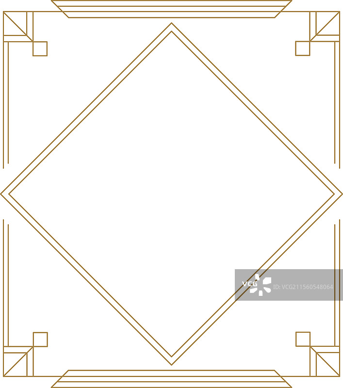复古金框与艺术装饰几何图案图片素材