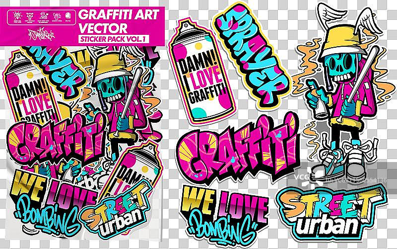 涂鸦贴纸包图片素材