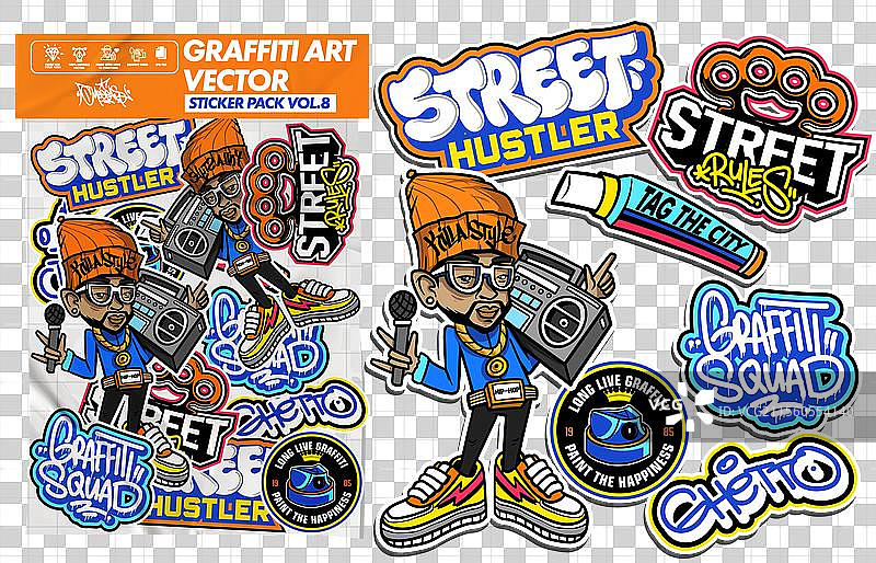 涂鸦贴纸包图片素材