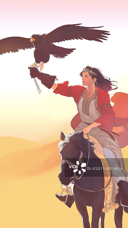 骑马狩猎的女子图片素材