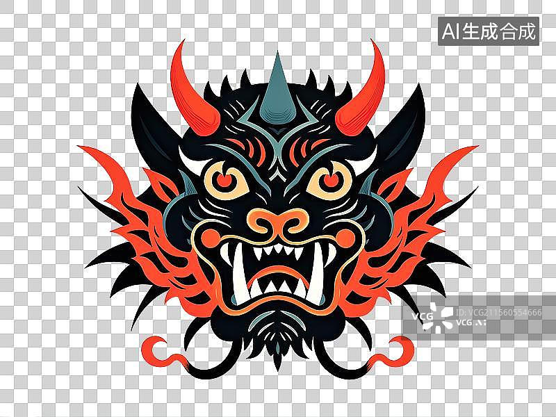 【AI数字艺术】版画山海经神话故事了的饕餮图片素材