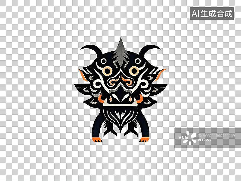 【AI数字艺术】版画山海经神话故事了的饕餮图片素材