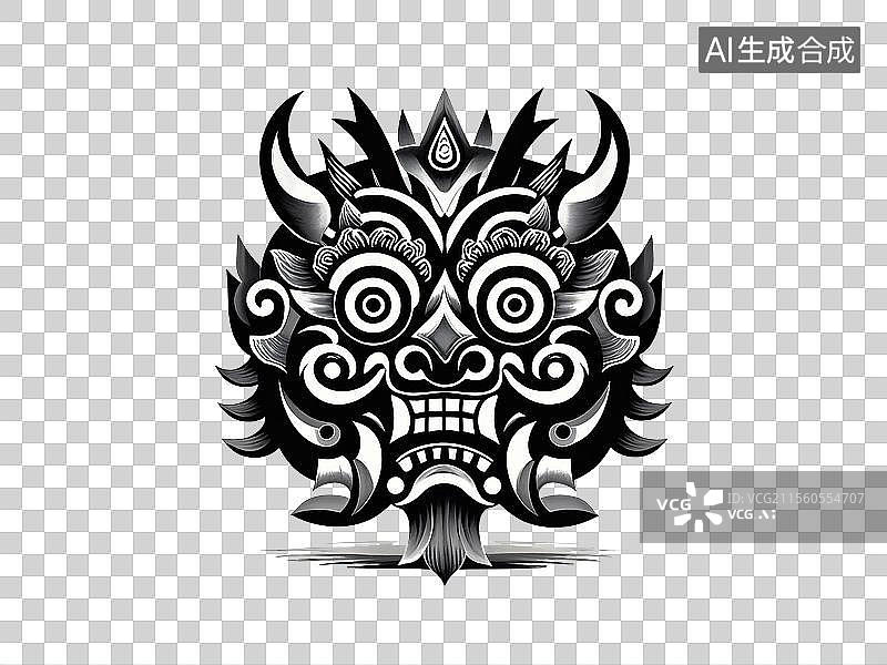 【AI数字艺术】版画山海经神话故事了的饕餮图片素材