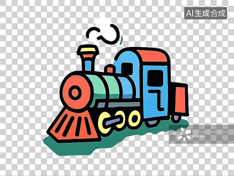 【AI数字艺术】卡通小火车简笔画儿童画图片素材
