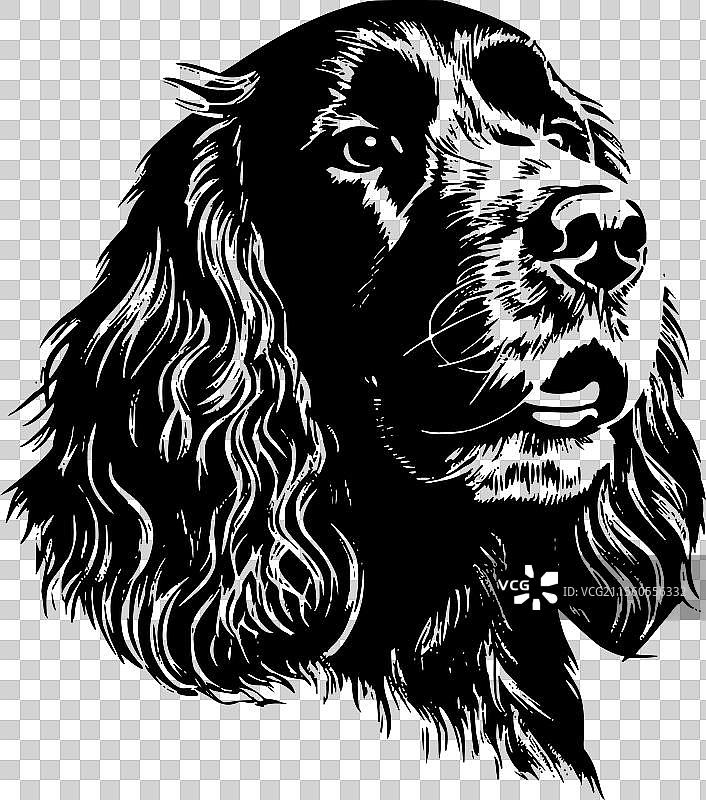 可卡犬 - 极简风格的平面logo图片素材