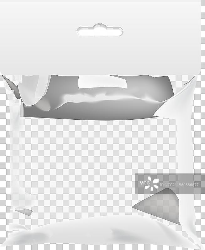 白色逼真的透明聚乙烯袋放在一个图片素材