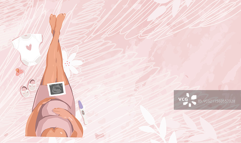 现代怀孕与母亲身份背景顶部图片素材