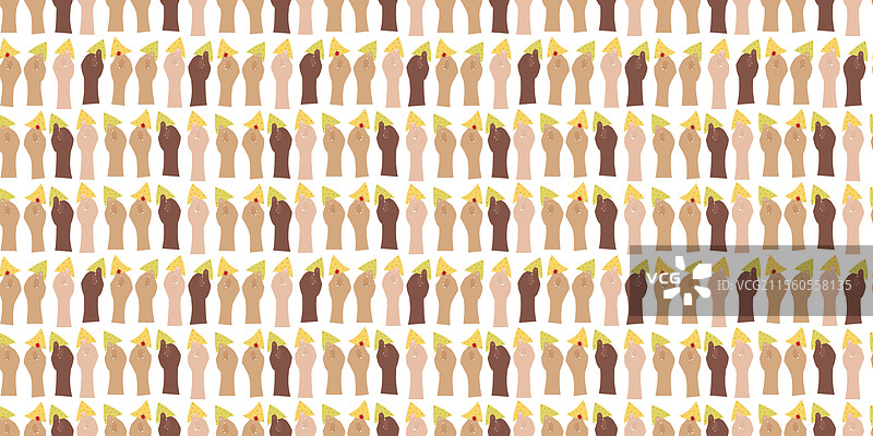 不同国籍的男女手握在一起图片素材