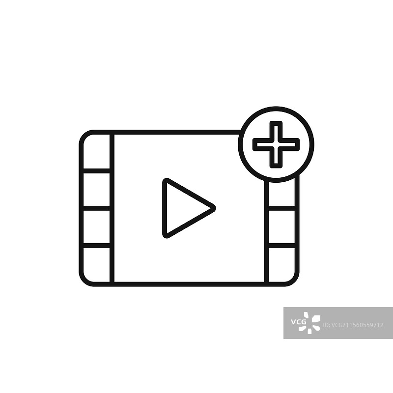 添加视频图标 简约细线图标图片素材