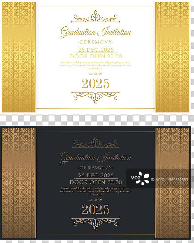 优雅的毕业邀请函模板图片素材