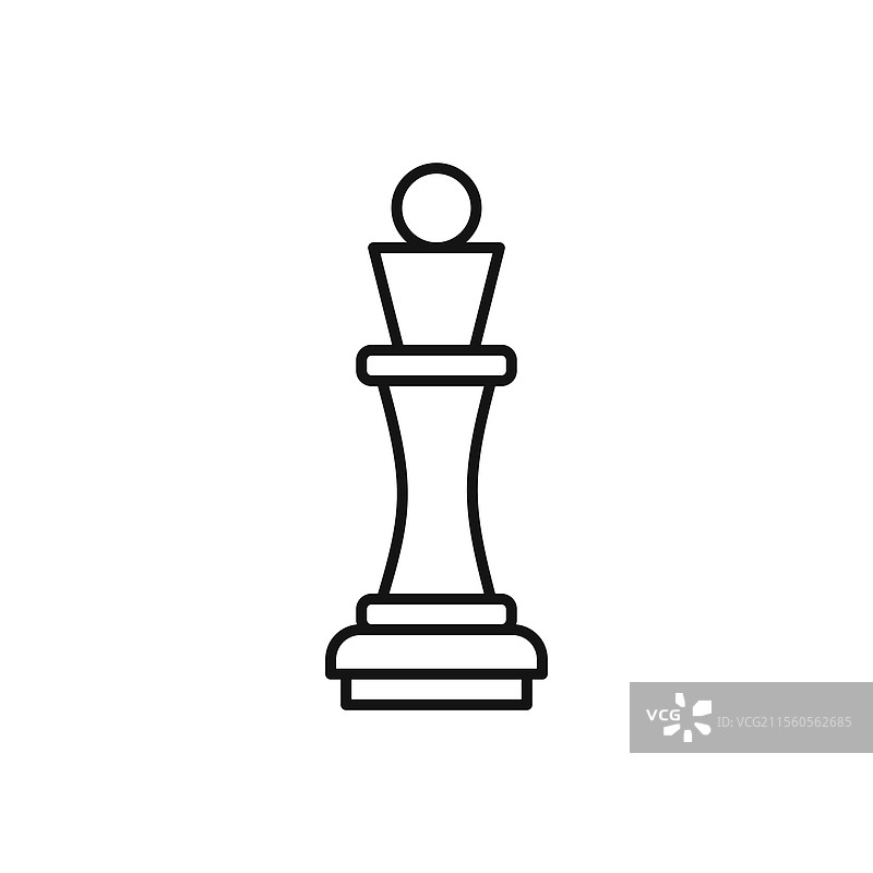 简单细线象棋皇后图标图片素材