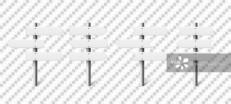 逼真的路标设置，逼真的空白道路图片素材