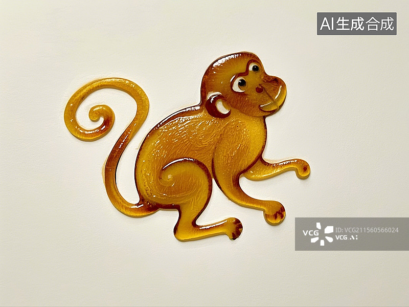 【AI数字艺术】糖画小猴子图片素材