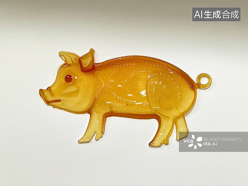 【AI数字艺术】糖画小猪特写图片素材