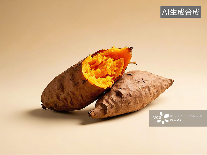 【AI数字艺术】烤红薯特写图片素材