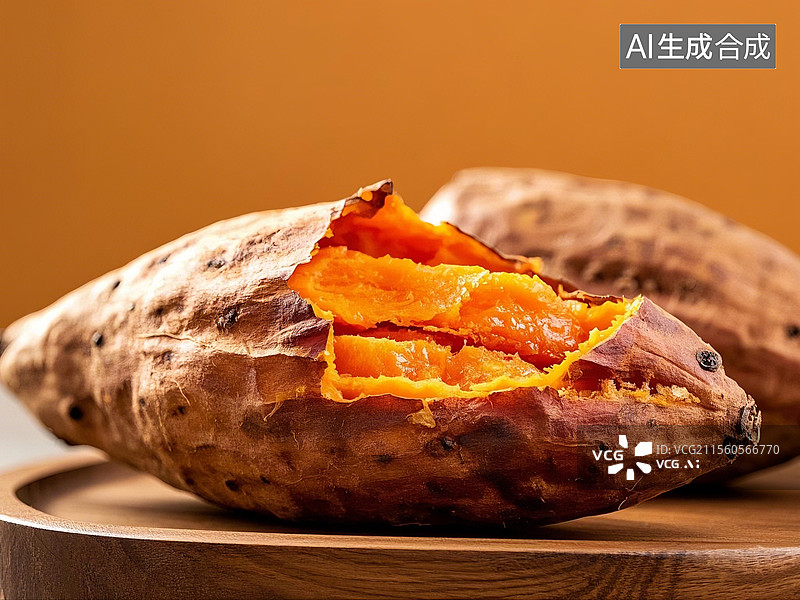 【AI数字艺术】烤红薯特写图片素材