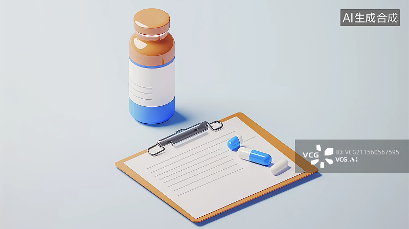 【AI数字艺术】白色背景下的医疗用品和药物图片素材