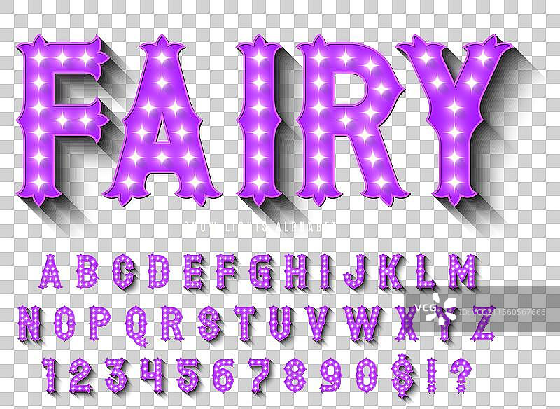 复古马戏团字母设计，歌舞表演，LED灯图片素材