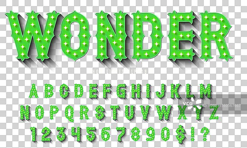 复古马戏团字母设计，歌舞表演，LED灯图片素材