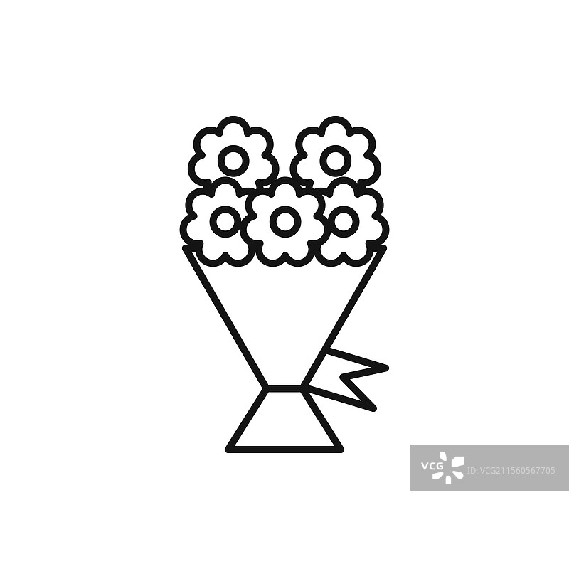 花束图标 简约细线图标图片素材