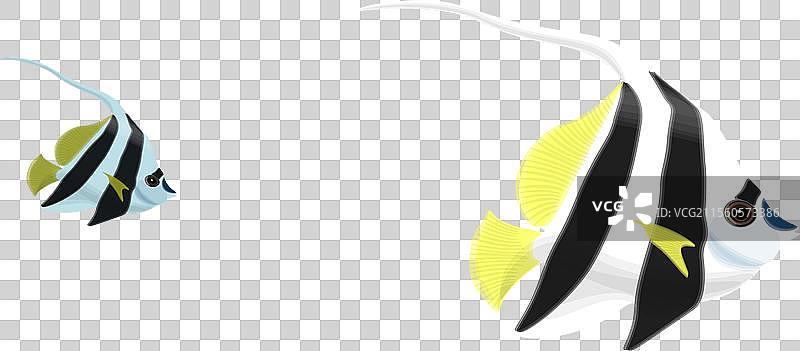 3D热带鱼竖版壁纸条纹图片素材