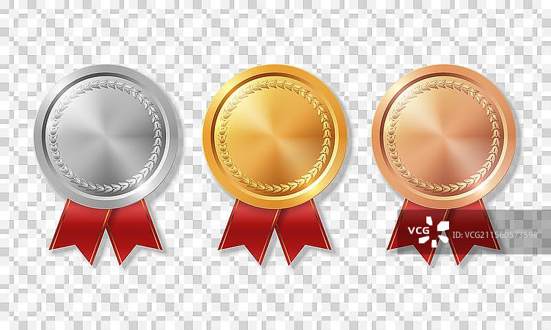 逼真的空白金色、银色和铜色图片素材