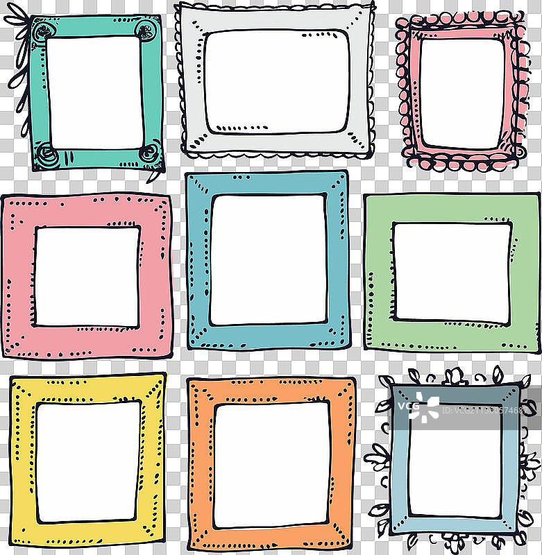 彩色手绘相框合集图片素材