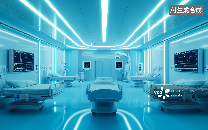 【AI数字艺术】ICU病房，手术室图片素材